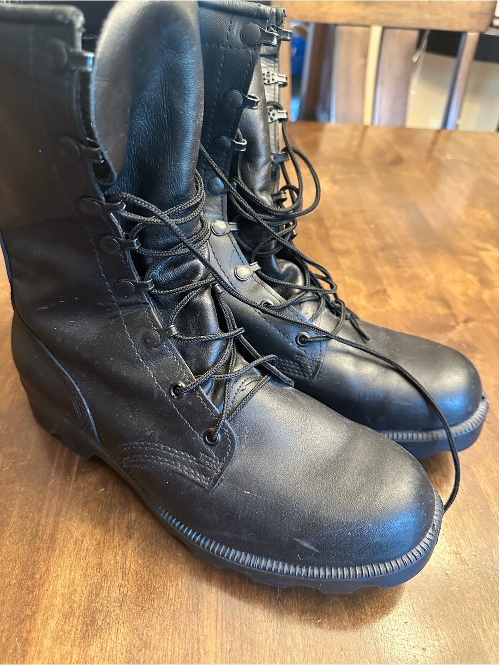 Altama Men's Army Black Leather  Combat Safety Steel Toe Boots Size US 9W *Read
